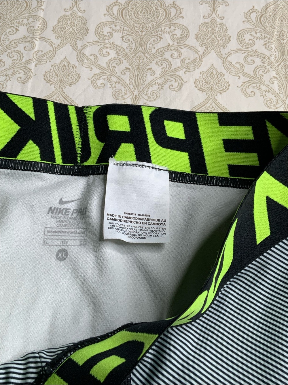 Nike Pro Men’s Dri-FIT Leggings XL Yellow Black - Picture 7 of 10